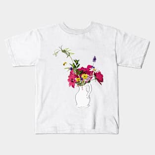 Bee hovering over Spring flowers Kids T-Shirt